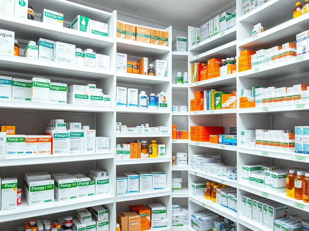 Rak obat tertata rapi dan lengkap